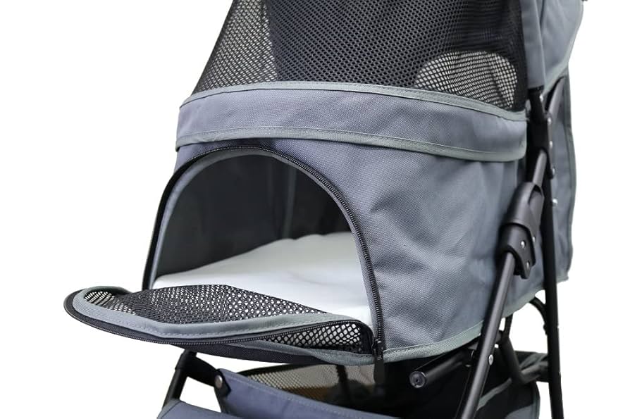 訳あり特価品！3輪ペットカート ココハート 甘えん坊バギー多頭用 グレー 公式】CocoHeart（ココハート）甘えん坊バギー 多頭用 3輪